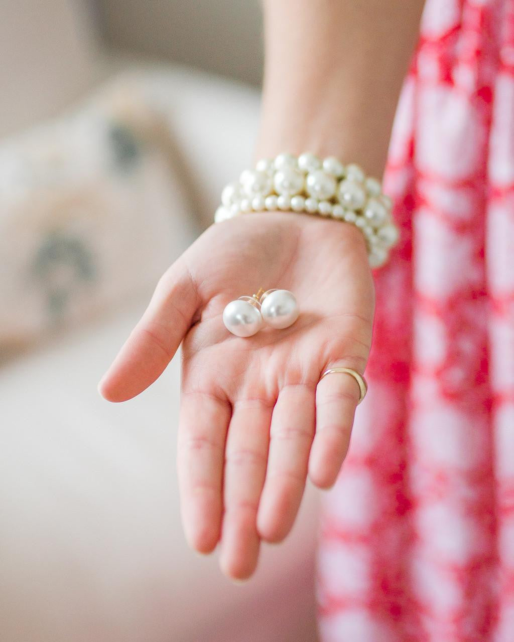 18mm Barrett Pearl Studs - Meeghan Mullin x Lisi Lerch Collection