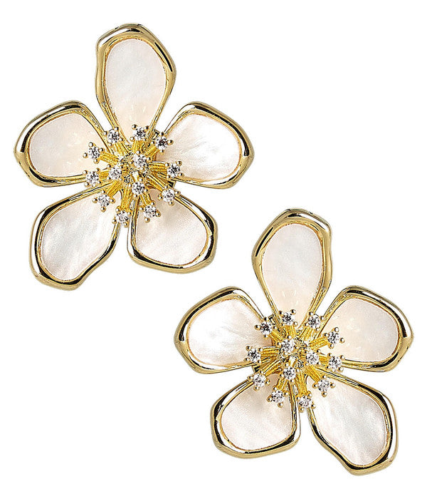 Elinore Mother of Pearl Floral Earring