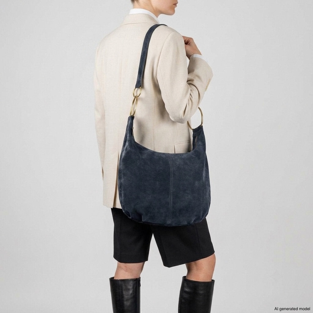 Italian Genuine Suede Hobo Bag | Belluno