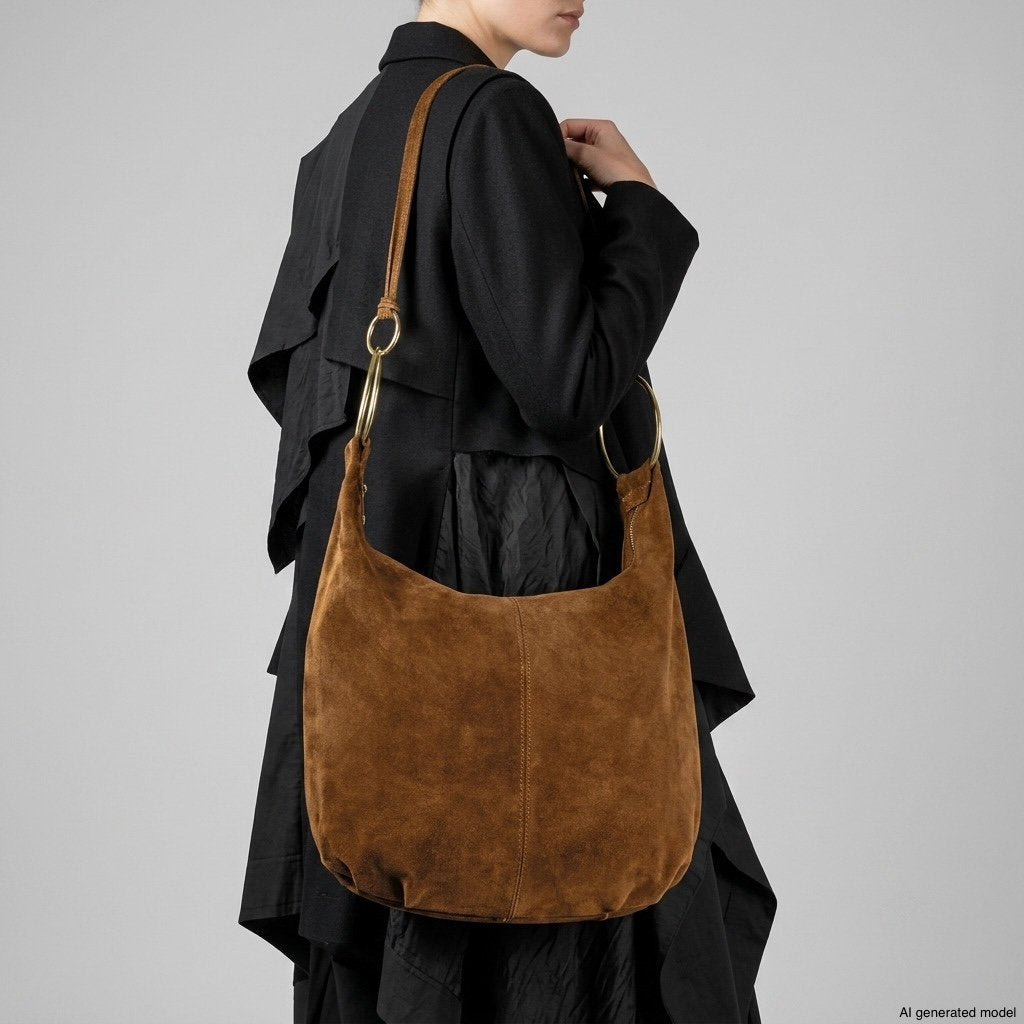 Italian Genuine Suede Hobo Bag | Belluno