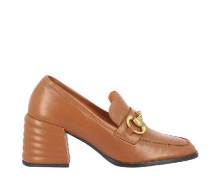 VALENTINA CUOIO LEATHER BLOCK HEELS by Saint G, Color, cuoio, size, 36, 38, 39, 40, 41
