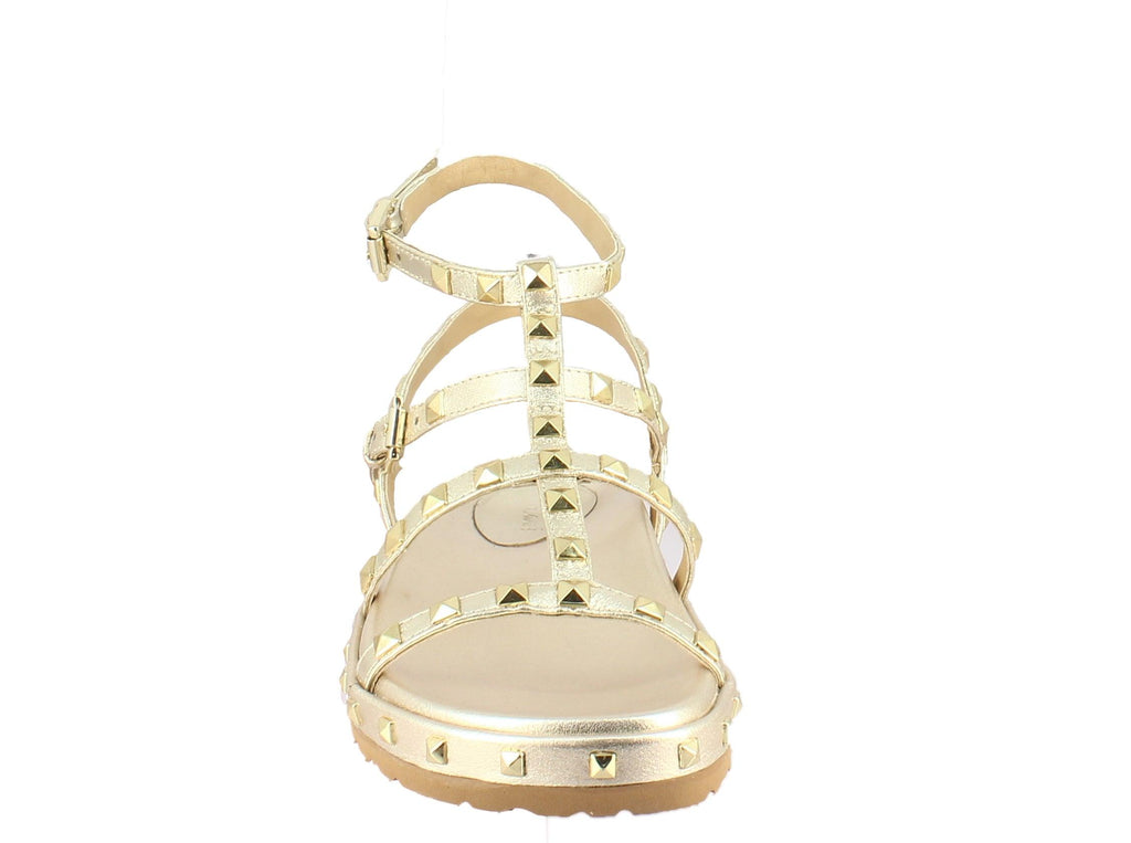 Alicia Gold Sandals front view- Future Brands Group from Oryany