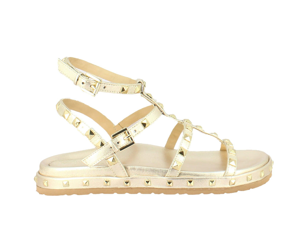 Alicia Gold Sandals side view- Future Brands Group from Oryany