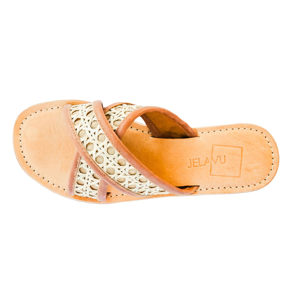 Bora Cane Sandals Cognac Leather - Future Brands Group