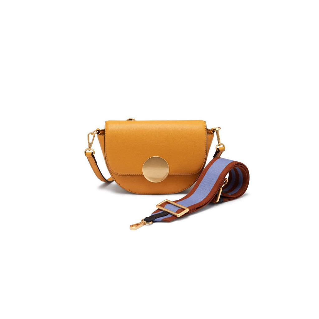 Lottie Saddle Crossbody by oryany, color, shadow yellow