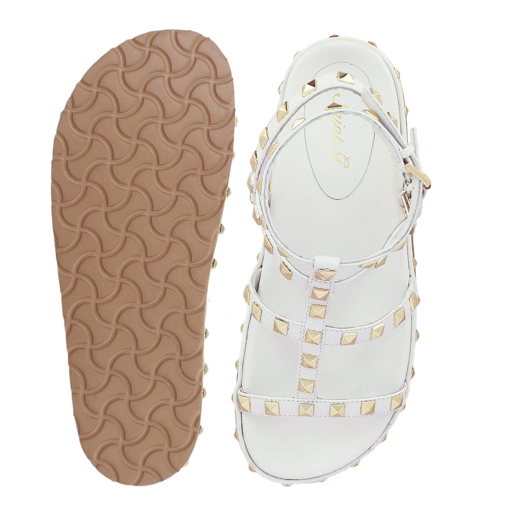 Alicia White Sandals Back and Front view - Future Brands Group