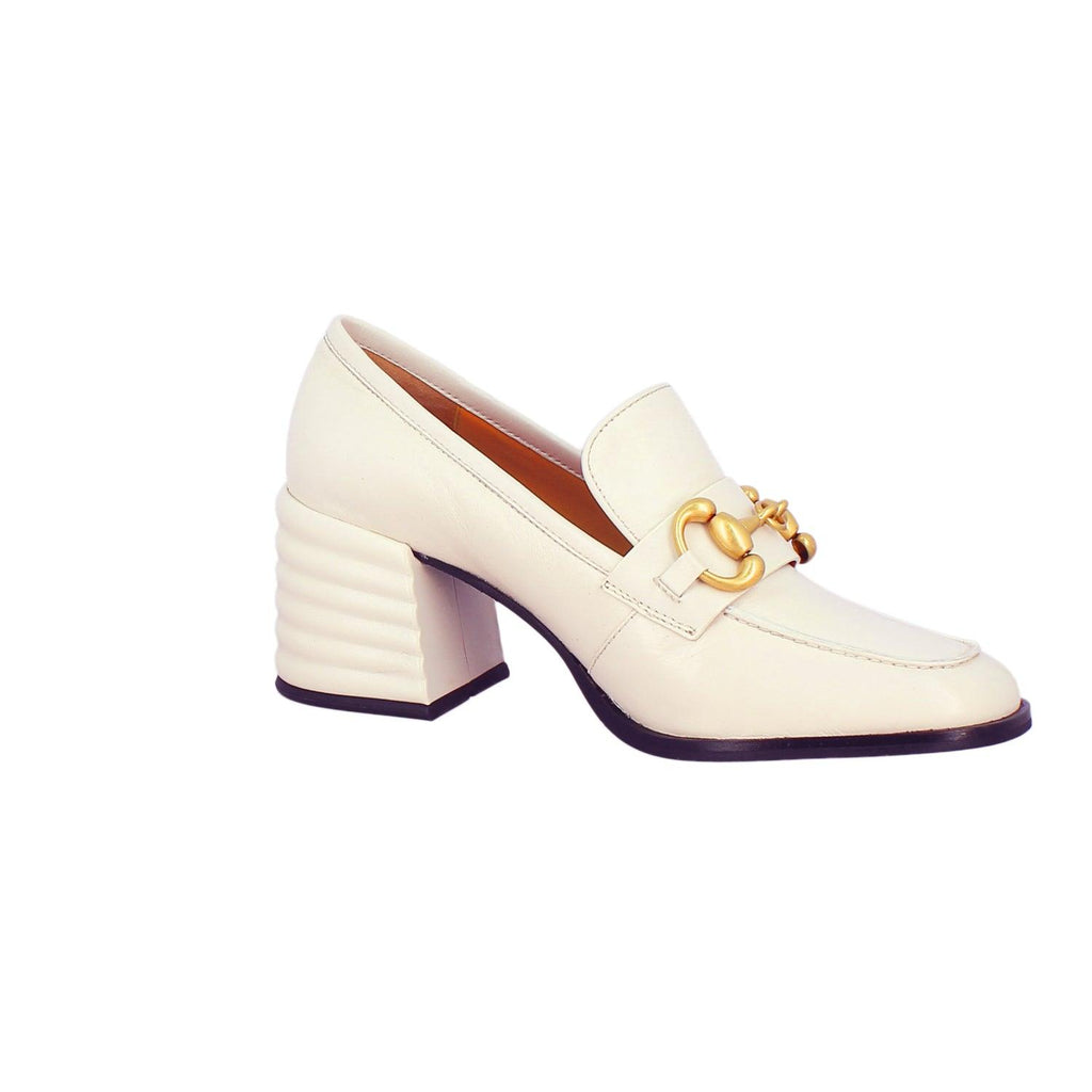 VALENTINA WHITE LEATHER BLOCK HEELS By Saint G, color, white, size, 36, 37, 38, 39, 40, 41
