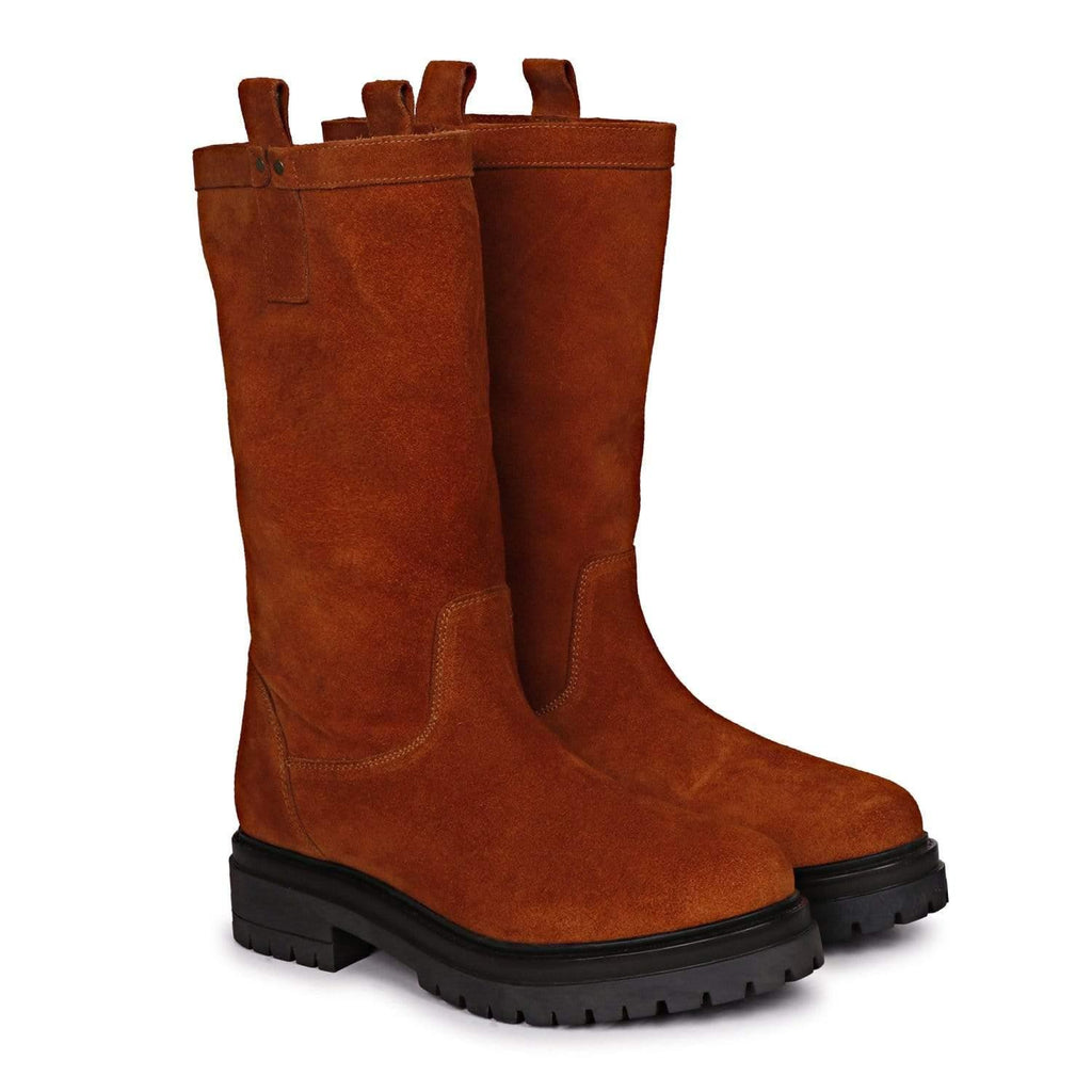 Saint G ANKLE BOOT Alexandra Cuoio Suede Pull on Boots