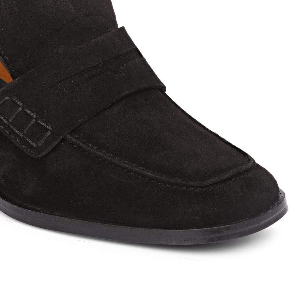 Saint G MOCCASINS Amelia Black Suede Leather Handcrafted Shoes