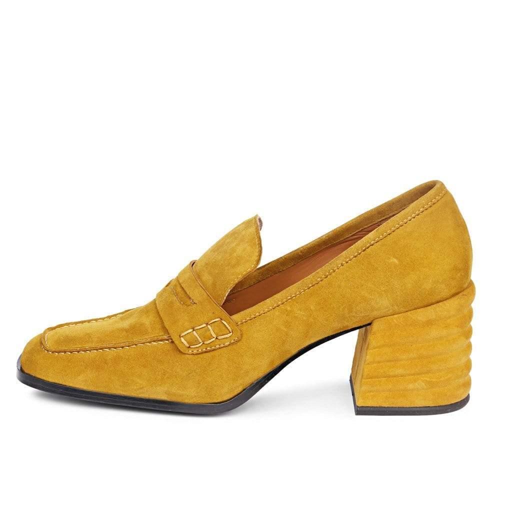 Saint G MOCCASINS Amelia Mustard Suede Leather Handcrafted Shoes