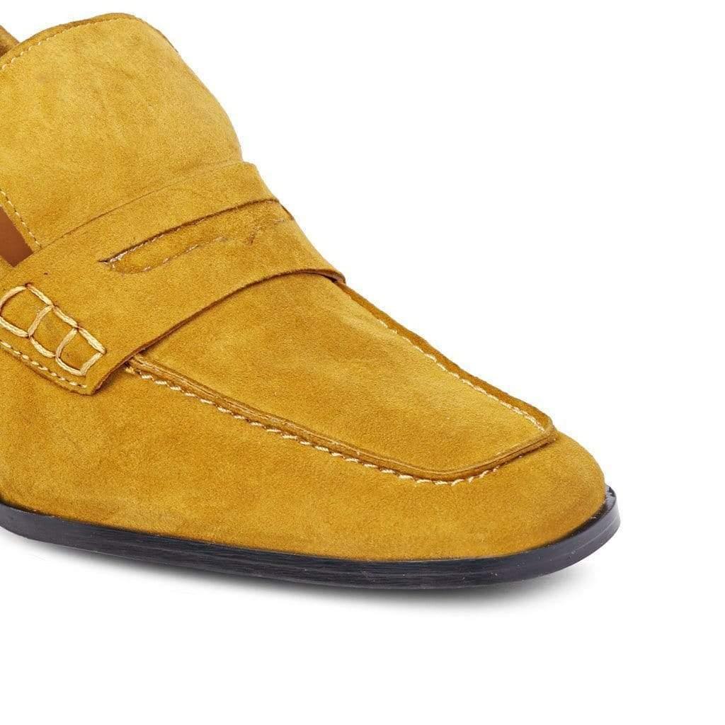 Saint G MOCCASINS Amelia Mustard Suede Leather Handcrafted Shoes
