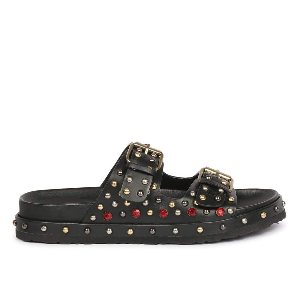 Saint G Slip On Emily Studded Double Buckle Sandal